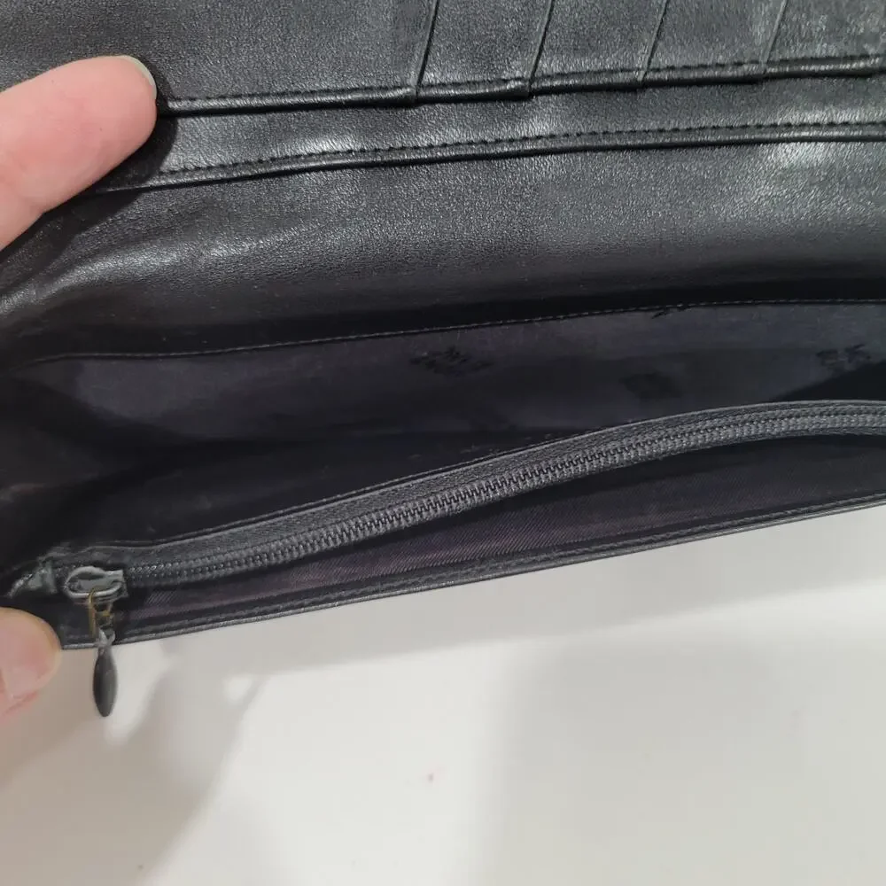 Montblanc Meisterstuck Men's Leather Black Wallet Card Bill Holder Long Bifold
